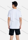 Wholesale Men's Sporty Crew Neck Breathable Striped Letter Print Quick Drying T-shirts - Liuhuamall