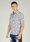 Wholesale Men's Short Sleeve Button Front Botanical Print Casual Shirt - Liuhuamall