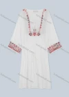 Wholesale Women's Front Ties Notched Neck Cape Pearls Beaded Sleeve Floral Midi Dress 1309-9866# - Liuhuamall