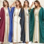 Wholesale Women's Arabic Muslim Islamic Dubai Embroidery Robe Cardigan & Dress 2-piece Set 3319# preview