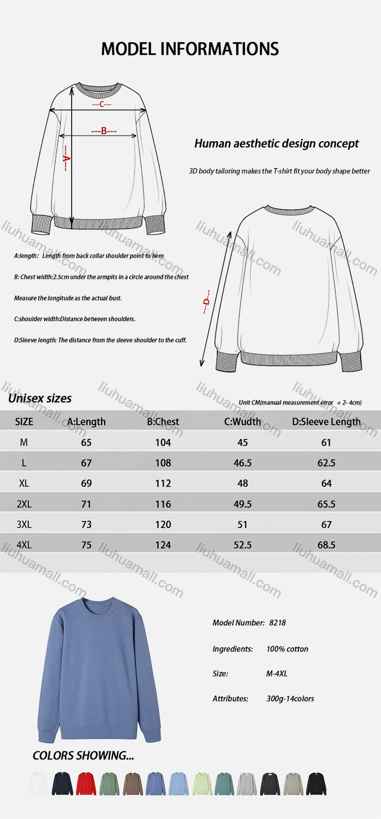 Wholesale Men's Casual Crew Neck Long Sleeve Letter Sweatshirt 8218#