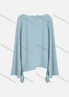 Wholesale Women's Elegant Bateau Neck Trumpet Sleeve Button Cuffs Plain Blouse 614556# - Liuhuamall