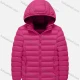 Wholesale Kids Casual Hooded Long Sleeve Zipper Pocket Thermal Puffer Jacket Hot Pink Clothing Wholesale Market Liuhua