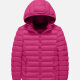 Kids Casual Hooded Long Sleeve Zipper Pocket Thermal Puffer Jacket Hot Pink Clothing Wholesale Market -LIUHUA