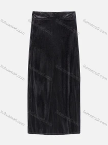 Wholesale Women's Casual High Waist Rib Corduroy Plain Skirt, LIUHUA CLOTHING WHOLESALE