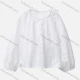 Wholesale Women's Casual Long Sleeve Crew Neck Plain Floral Embroidery Button Front Ruched Blouse White Clothing Wholesale Market Liuhua