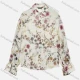 Wholesale Women's Elegant Long Sleeve Layered Collared Floral Button Down Shirt White Clothing Wholesale Market Liuhua