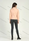 Wholesale Women's Casual Long Sleeve Lapel Plain Zipper Leather Jacket With Zipper Pockets - Liuhuamall