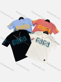 Wholesale Men's Casual Crew Neck Short Sleeve Metal Chain 100%Cotton T-shirt, LIUHUA CLOTHING WHOLESALE