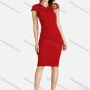 Wholesale Women's Plain V-Neck Cap Sleeve Pearl Decor Bodycon Knee Length Dress preview