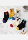 Wholesale Boys Softy Colorblock Bear Print Cushioned Ankle Socks - Liuhuamall