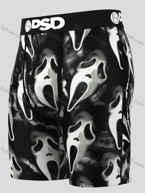 Wholesale Men's New Horror Skull Print Comfortable Elastic High-Waist Flat Underwear Wholesale