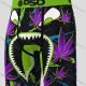 Wholesale Men's Boxer Shorts - High-Waisted Green Waistband with Shark & Cannabis Leaf Print, Blac Hip Hop Streetwear Underwear Green Clothing Wholesale Market Liuhua