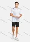 Wholesale Men's Performance Workout Letter Jacquard Solid Athletic Shorts With Zip Pockets - Liuhuamall