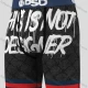 Wholesale Men's Streetwear Boxer Shorts Wholesale - "THIS IS NOT DESIGNER" Graffiti Print, Black with Color Trim Black Clothing Wholesale Market Liuhua