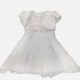 Girls Lovely Rhinestone Ruffle Trim Zipper Back Flower Dress & Crop Cardigan Set White Clothing Wholesale Market -LIUHUA