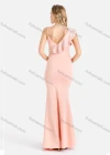 Wholesale Women's Elegant Asymmetrical Neck Ruched Ruffle Trim Wrap Rhinestone Split Hem Mermaid Evening Dress - Liuhuamall