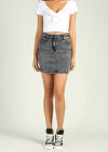 Wholesale Women's High Waist Slit Hem Cutout Distressed Denim Mini Skirt - Liuhuamall