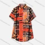 Wholesale Women's Fashion Collared Striped Splicing Print Long Sleeve Button Down Shirt Dress preview