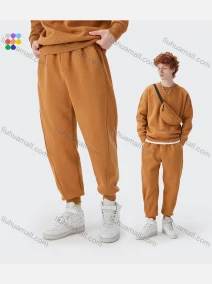 Wholesale Men's Casual Plain Drawstring Patch Pocket Thick Fleece Joggers Sweatpants 13015W21#, LIUHUA CLOTHING WHOLESALE