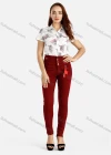 Wholesale Women's Abstract Print Collared Patch Pocket Button Front Short Sleeve Shirt - Liuhuamall