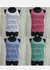 Wholesale Women's Casual Round Neck Hollow Out Knit Tank Top - Liuhuamall