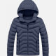 Kids Casual Hooded Long Sleeve Zipper Pocket Thermal Puffer Jacket Blue Clothing Wholesale Market -LIUHUA