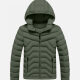 Kids Casual Hooded Long Sleeve Zipper Pocket Thermal Puffer Jacket Army Green Clothing Wholesale Market -LIUHUA