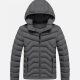 Kids Casual Hooded Long Sleeve Zipper Pocket Thermal Puffer Jacket Dark Gray Clothing Wholesale Market -LIUHUA