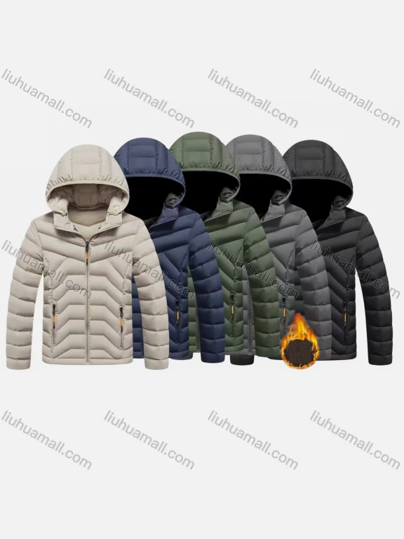 Wholesale Kids Casual Hooded Long Sleeve Zipper Pocket Thermal Puffer Jacket