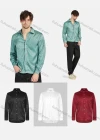 Wholesale Men's Fashion Leopard Print Jacquard Long Sleeve Button Down Shirt LH14# - Liuhuamall