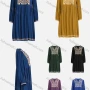 Wholesale Women's Casual Vintage Floral Embroidery Notched Neck Long Sleeve Midi Dress preview