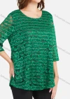 Wholesale Women's Plain Hollow Guipure Lace Embroiderey Tee & Lace Splicing Cropped Pant Set - Liuhuamall