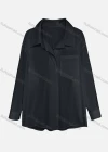 Wholesale Women's Casual Plain Back Button Down Long Sleeve Patch Pocket Shirts - Liuhuamall
