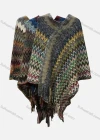Wholesale Women's Casual Wave Print Stiching Color Scarf Hem Cape - Liuhuamall