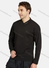 Wholesale Men's Athletic V Neck Long Sleeve Letter Print Running Tops - Liuhuamall