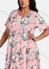 Wholesale Women's Round Neck Floral Print Nightgown - Liuhuamall