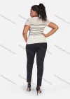 Wholesale Women's Plus Size Elastic Waist Rhinestone Plain Casual Straight Leg Pants - Liuhuamall