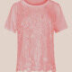 Women's Casual Round Neck Short Sleeve Embroidery Lace Sequin Plain Asymmetrical Hem T-Shirt 01# 58# Clothing Wholesale Market -LIUHUA