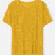 Women's Casual Guipure Lace Pearl Decor Crochet Round Neck Short Sleeve Plain T-Shirt 02# 4# Clothing Wholesale Market -LIUHUA
