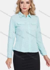 Wholesale Women's Polka Dot Fake Pockets Button Closure Casual Shirt - Liuhuamall