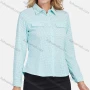 Wholesale Women's Polka Dot Fake Pockets Button Closure Casual Shirt preview