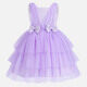 Girls Cute Sleeveless Lace Bow Knot Tiered Flower Girl Dress 230647# Purple Clothing Wholesale Market -LIUHUA