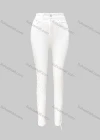 Wholesale Women's Casual Patch Pocket Criss Cross Drawstring Plain Skinny Jeans 4204# - Liuhuamall