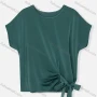 Wholesale Women's Bateau Neck Batwing Sleeve Bowknot Plain Casual Blouse preview