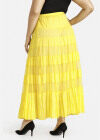 Wholesale Women's Casual Elastic Waist Tiered Pleated Maxi Skirt - Liuhuamall