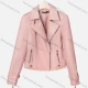 Wholesale Women's Casual Lapel Long Sleeve Zipper Plain Leather Crop Biker Jacket Pink Clothing Wholesale Market Liuhua