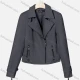 Wholesale Women's Casual Lapel Long Sleeve Zipper Plain Leather Crop Biker Jacket Black Clothing Wholesale Market Liuhua
