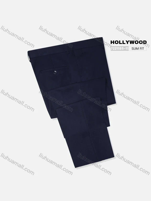 Wholesale Men's Formal Plain Patch Pocket Button Closure Ankle Length Slim Fit Suit Pants 721185-11#