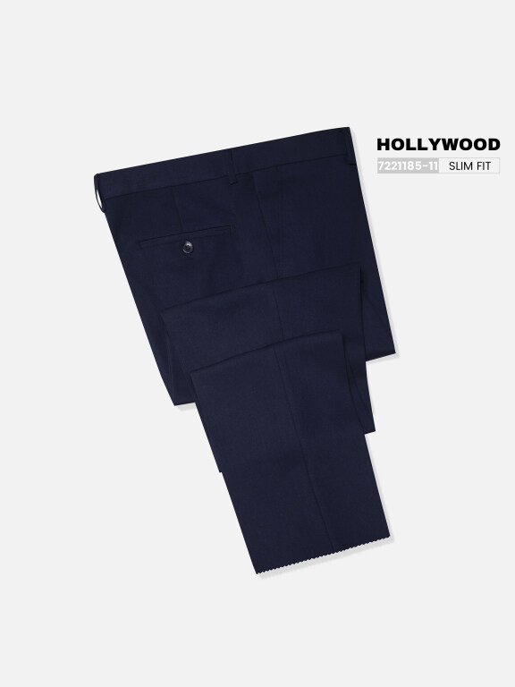 Men's Formal Plain Patch Pocket Button Closure Ankle Length Slim Fit Suit Pants 721185-11#, Clothing Wholesale Market -LIUHUA, Men